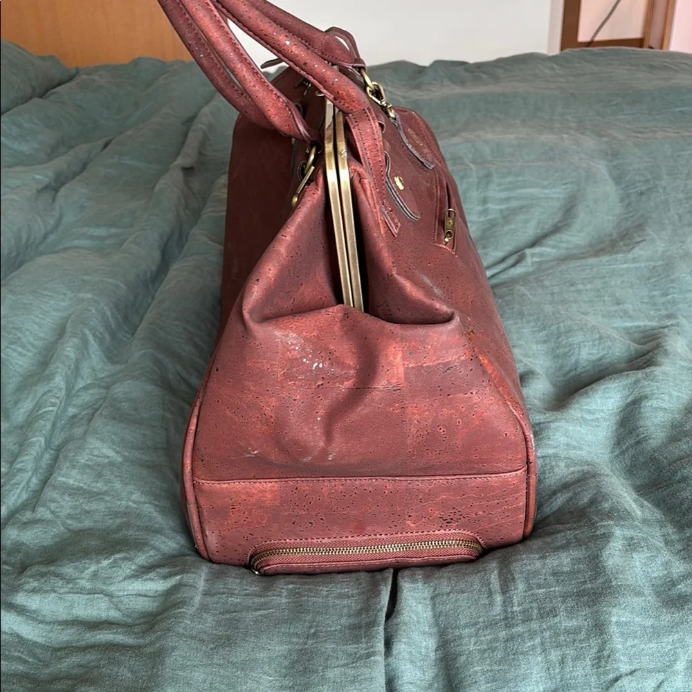 Brown Cork Leather bag Trolala laflore paris packing cubes and luggage adapter - Picture 3 of 14